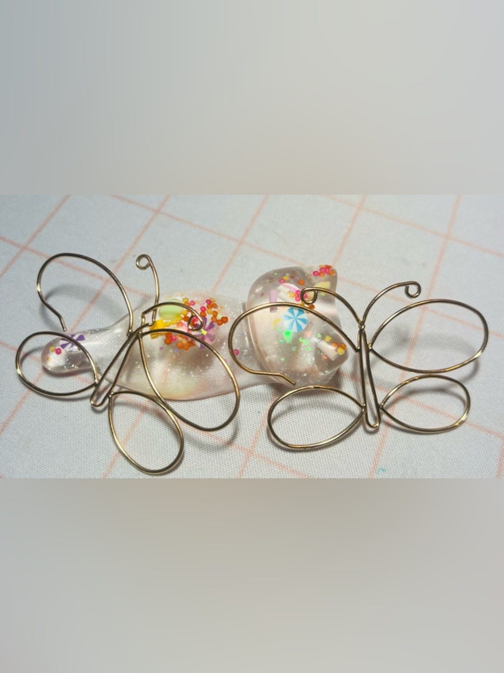 Gold Butterfly Hoop Earrings 🦋